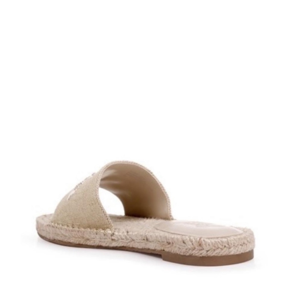 NEW Badgley Mischka Jewel Kyrene Espadrille Sandals Beaded Fabric Beige Tan - Picture 11 of 13